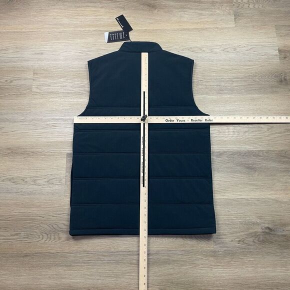 Travis Mathew Vest Mens Medium Black Puffer Cold Bay Golf Full Zip - Picture 7 of 10